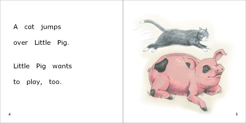 Little Pig plays a game of chase with other animals on the