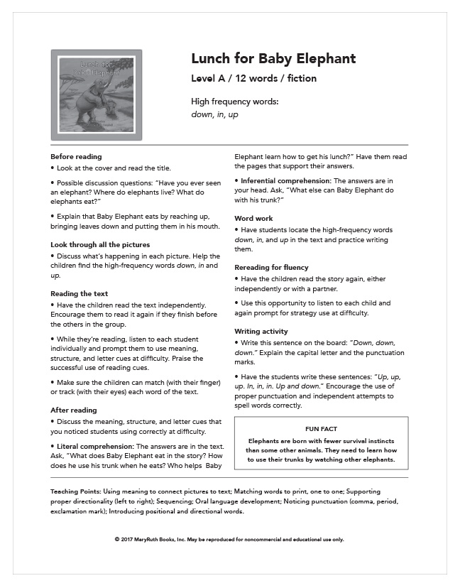 Free Downloadable Lesson Plans For Individual MaryRuth Books Titles